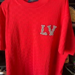 Louis Vuitton Vibrant Red Kids Tee with LV Embroidery